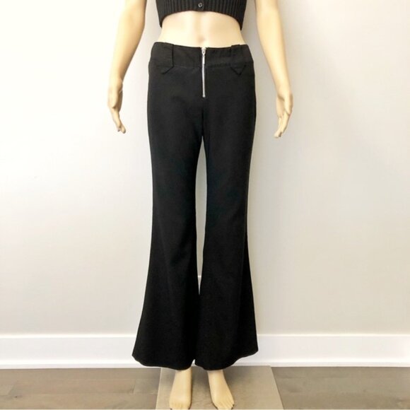 Vintage 725 Original Y2K Boot Cut Fit Flared Funky Low Rise Black Pants Trousers - Picture 13 of 14